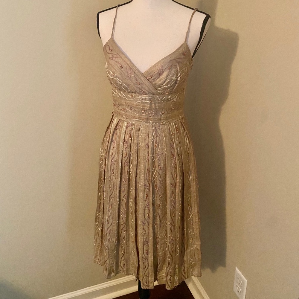 Gorgeous Gold Embroidered & Beaded Dress